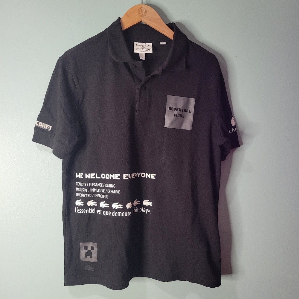 Minecraft X Lacoste Loose Fit Craft Your Way Graphic Polo Shirt Size XS - Picture 1 of 3